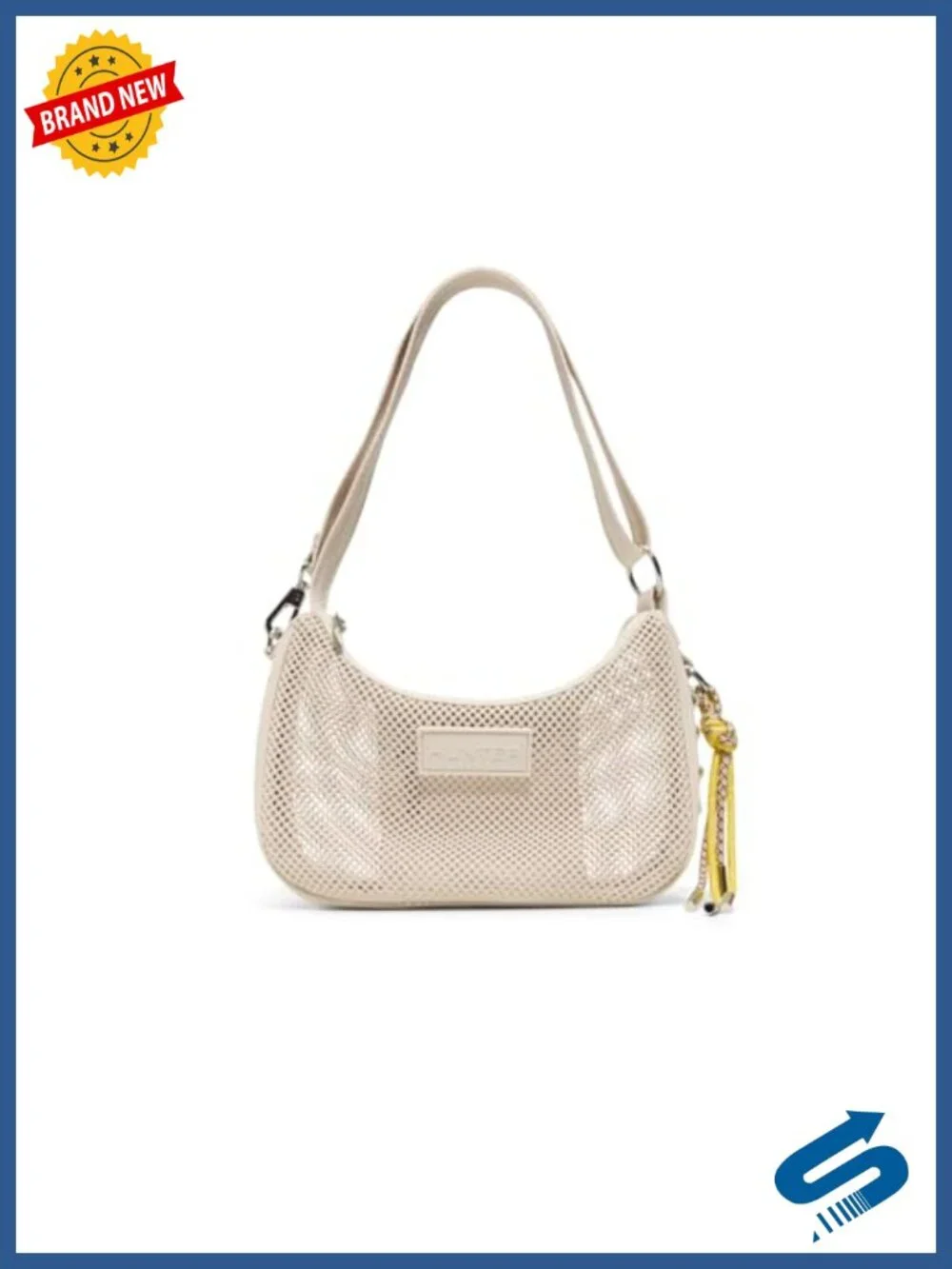 Mesh Crossbody Bag with Convertible Strap, Top Zipper, Nylon